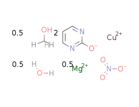 [Cu(pyrimidine-2-olate-N1,N3)2]*0.5Mg(nitrate)2*0.5methanol*0.5water
