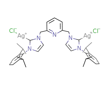 2,6-bis(3-(2,6-diisopropylphenyl)imidazolin-2-ylidene)lutidine disilver dichloride