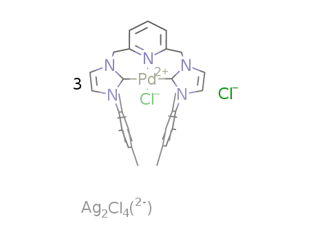 ((α,α-bis[3-(mesityl)imidazol-2-ylidene]lutidine)(chloro)palladium) chloride/(silver dichloride) salt