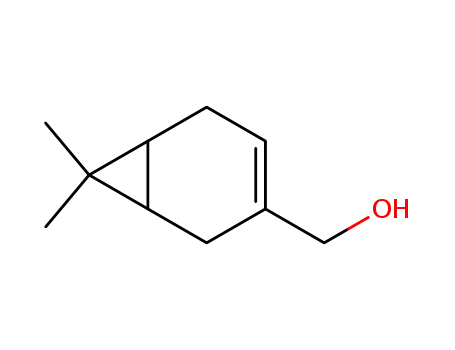 Molecular Structure of 2517-19-3 (Bicyclo[4.1.0]hept-3-ene-3-methanol, 7,7-dimethyl-)