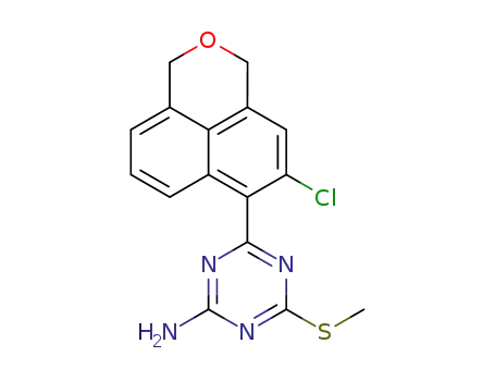 4-{7-chloro-3-oxatricyclo[7.3.1.05,13]trideca-1(13),5,7,9,11-pentaen-8-yl}-6-(methylsulfanyl)-1,3,5-triazin-2-amine