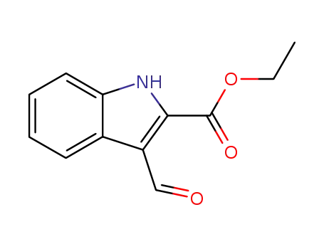 Molecular Structure of 18450-27-6 (3-FORMYL-1H-INDOLE-2-CARBOXYLIC ACID ETHYL ESTER)