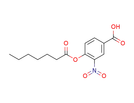 Molecular Structure of 43049-38-3 (Benzoic acid, 3-nitro-4-[(1-oxoheptyl)oxy]-)