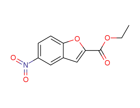 Molecular Structure of 69604-00-8 (ETHYL 5-NITROBENZOFURAN-2-CARBOXYLATE)