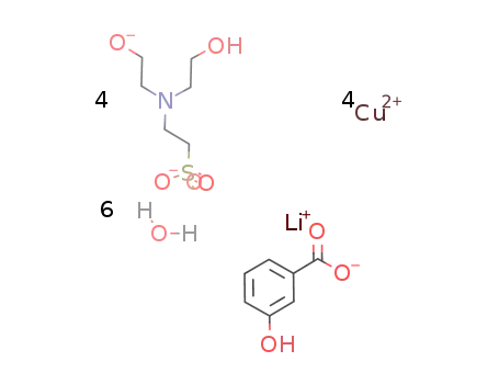 [Cu4(μ2-N,N-bis(2-hydroxyethyl)-2-aminoethanesulfonic acid(2-))4(μ2-3-hydroxybenzoate)(Li(H2O)2)]n*4H2O