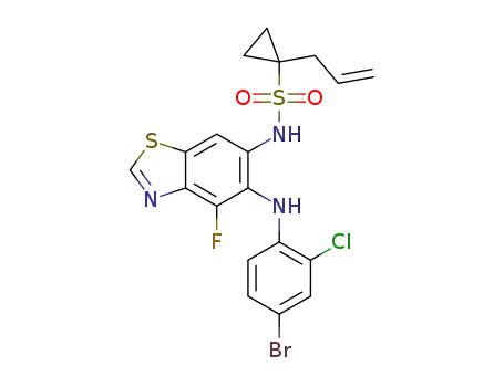 1-allyl-N-(5-((4-bromo-2-chlorophenyl)amino)-4-fluorobenzo[d]thiazol-6-yl)cyclopropane-1-sulfonamide