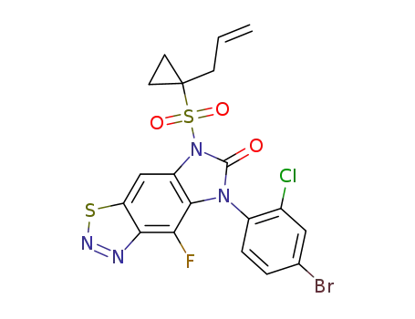 7-((1-allylcyclopropyl)sulfonyl)-4-fluoro-5-(4-bromo-2-chlorophenyl)-5H-imidazo[4',5':4,5]benzo[1,2-d][1, 2, 3]thiadiazol-6(7H)-one