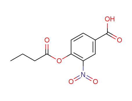 Molecular Structure of 56003-42-0 (Benzoic acid, 3-nitro-4-(1-oxobutoxy)-)