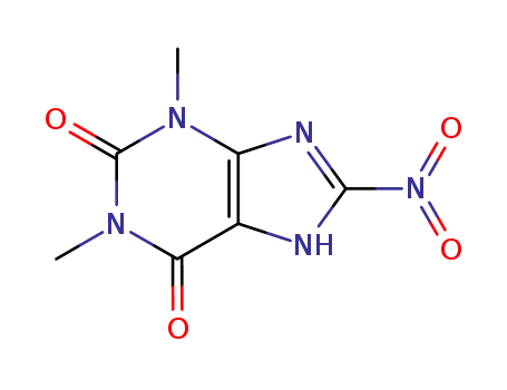 Molecular Structure of 2099-73-2 (1,3-Dimethyl-8-nitro-3,7-dihydro-1H-purine-2,6-dione)