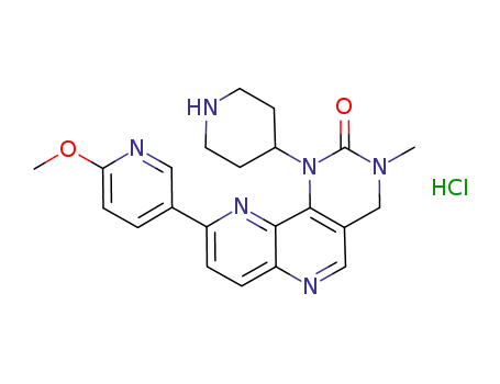 9-(6-methoxypyridin-3-yl)-3-methyl-1-(piperidin-4-yl)-3,4-dihydropyrimido[5,4-c][1,5]naphthyridin-2(1H)-one hydrochloride salt