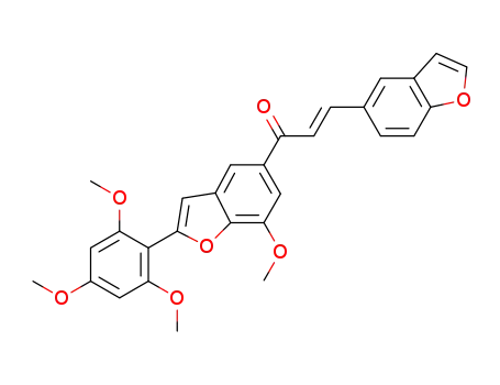 (E)-3-(benzofuran-5-yl)-1-(7-methoxy-2-(2,4,6-trimethoxyphenyl)benzofuran-5-yl)prop-2-en-1-one