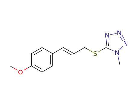 (E)-5-(3-(4-methoxyphenyl)allylthio)-1-methyl-1H-tetrazole