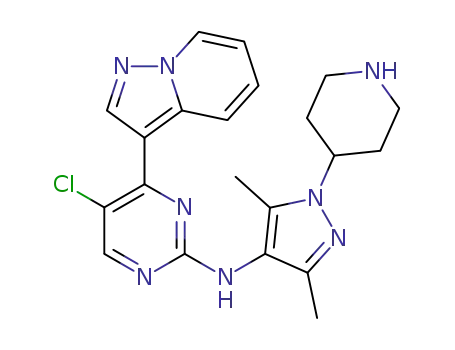 5-chloro-N-[3,5-dimethyl-1-(4-piperidinyl)-1H-pyrazol-4-yl]-4-(pyrazolo[1,5-a]pyridin-3-yl)-2-pyrimidinamine