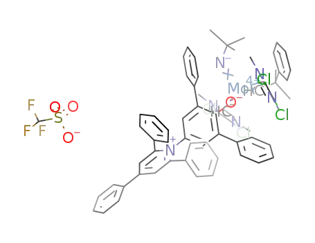 [Mo(NtBu)(CHCMe2Ph)(4,5-dichloro-1,3-dimethylimidazol-2-ylidene)2(THF)(2,6-Ph-4-{2,4,6-Ph-pyridinium}phenolate)][OTf]2