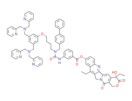 (4S)-4,11-diethyl-4-hydroxy-3,14-dioxo-3,4,12,14-tetrahydro-1H-pyrano[3',4':6,7]indolizino[1,2-b]quinolin-9-yl 3-({(biphenyl-4-ylmethyl)[4-(3,5-bis{[bis(pyridin-2-ylmethyl)amino]methyl}phenoxy)butyl]carbamoyl}amino)benzoate
