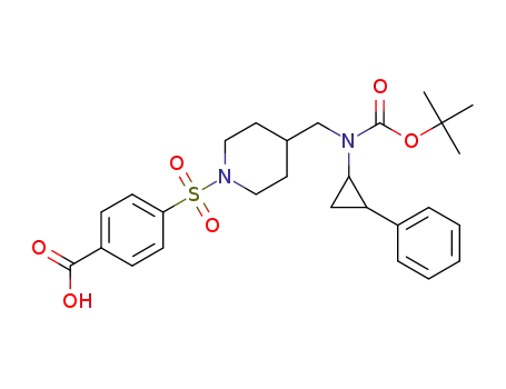 4-((4-(((tert-butoxycarbonyl)(2-phenylcyclopropyl)amino)methyl)piperidin-1-yl)sulfonyl)benzoic acid