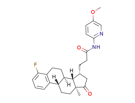 3-((13S,15R)-4-fluoro-13-methyl-17-oxo-7,8,9,11,12,13,14,15,16,17-decahydro-6H-cyclopenta[a]phenanthren-15-yl)-N-(5-methoxypyridin-2-yl)propanamide