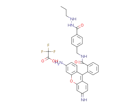 6-amino-9-(2-((4-(2-propylhydrazine-1-carbonyl)benzyl)carbamoyl)phenyl)-3H-xanthen-3-iminium 2,2,2-trifluoroacetate