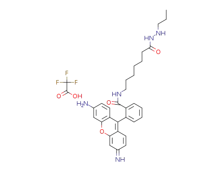 6-amino-9-(2-((7-oxo-7-(2-propylhydrazinyl)heptyl)carbamoyl)phenyl)-3H-xanthen-3-iminium 2,2,2-trifluoroacetate