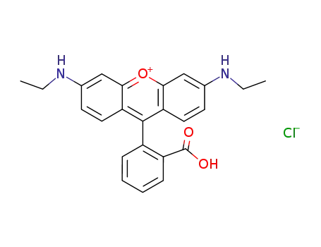 Molecular Structure of 2768-89-0 (9-(2-carboxyphenyl)-3,6-bis(ethylamino)xanthylium chloride)