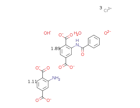 [(chromium(III))3(μ3-O)(OH)(H2O)2((2-aminoterephthalic acid)0.37(2-(benzoylamide)terephthalic acid)0.63)3]*nH2O