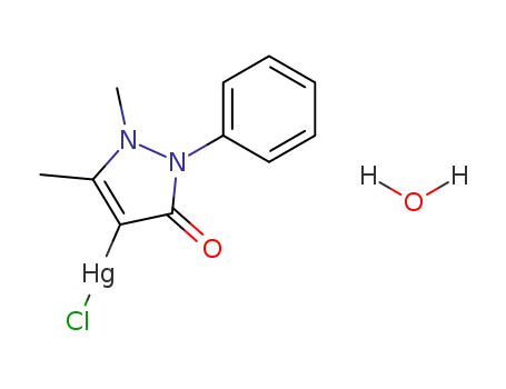 1,5-dimethyl-3-oxo-2-phenyl-2,3-dihydro-1H-pyrazol-4-ylmercury (1+); chloride-monohydrate