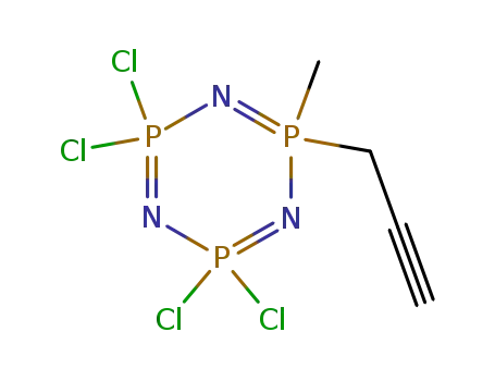 Molecular Structure of 77217-45-9 (1,3,5,2,4,6-Triazatriphosphorine,
2,2,4,4-tetrachloro-2,2,4,4,6,6-hexahydro-6-methyl-6-(2-propynyl)-)