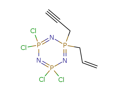 Molecular Structure of 77217-52-8 (1,3,5,2,4,6-Triazatriphosphorine,
2,2,4,4-tetrachloro-2,2,4,4,6,6-hexahydro-6-(2-propenyl)-6-(2-propynyl)-)