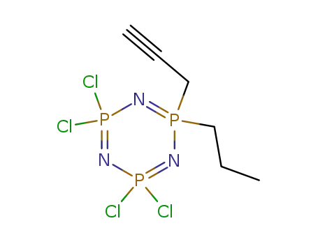 Molecular Structure of 77217-47-1 (1,3,5,2,4,6-Triazatriphosphorine,
2,2,4,4-tetrachloro-2,2,4,4,6,6-hexahydro-6-propyl-6-(2-propynyl)-)