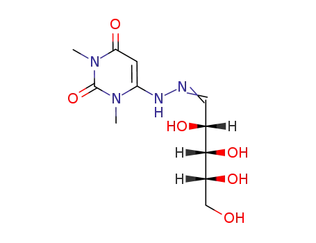 1,3-Dimethyl-6-{N'-[(2R,3S,4R)-2,3,4,5-tetrahydroxy-pent-(Z)-ylidene]-hydrazino}-1H-pyrimidine-2,4-dione