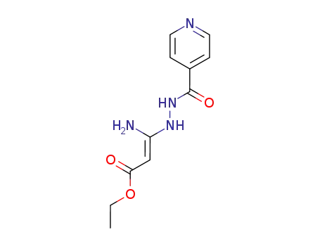 Molecular Structure of 146255-38-1 (ETHYL 3-AMINO-3-(2-ISONICOTINOYLHYDRAZINO)ACRYLATE)
