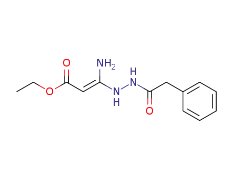 Molecular Structure of 146255-34-7 (Benzeneacetic acid, 2-(1-amino-3-ethoxy-3-oxo-1-propenyl)hydrazide)