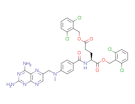 L-Glutamic acid, N-[4-[[N-(2, 4-diamino-6-pteridinyl)methyl]methylamino]benzoyl]-, bis[(2, 6-dichlorophenyl)methyl] ester cas  86669-36-5