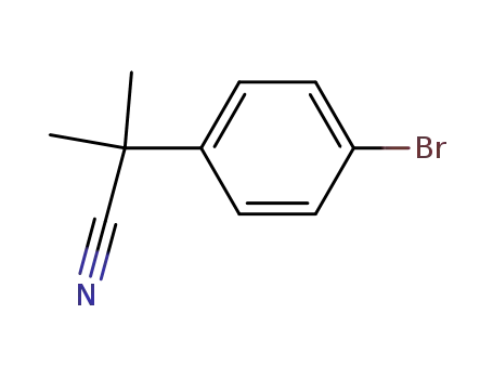 Molecular Structure of 101184-73-0 (2-(4-Bromophenyl)-2-methylpropanenitrile)