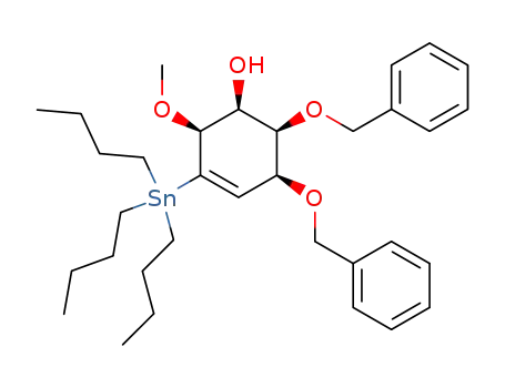 (1S,2S,5S,6R)-5,6-Bis-benzyloxy-2-methoxy-3-tributylstannanyl-cyclohex-3-enol