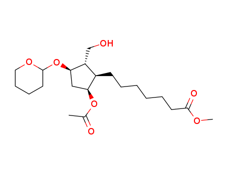 Cyclopentaneheptanoic acid, 5-(acetyloxy)-2-(hydroxymethyl)-3-[(tetrahydro-2H-pyran-2-yl)oxy]-, methyl ester, (1R,2S,3R,5S)-