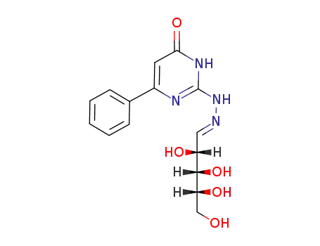 6-Phenyl-2-{N'-[(2R,3S,4R)-2,3,4,5-tetrahydroxy-pent-(E)-ylidene]-hydrazino}-3H-pyrimidin-4-one