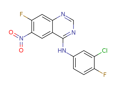 162012-67-1,4-Quinazolinamine, N-(3-chloro-4-fluorophenyl)-7-fluoro-6-nitro-,(3-Chloro-4-fluorophenyl)(7-fluoro-6-nitroquinazolin-4-yl)amine;
