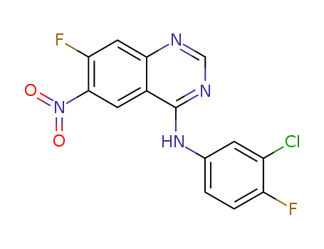 N-(3-chloro-4-fluorophenyl)-7-fluoro-6-nitroquinazolin-4-amine