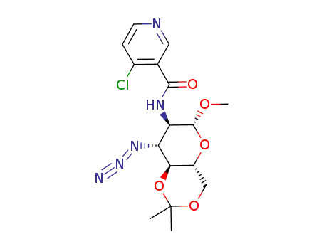 N-((4aR,6R,7R,8R,8aS)-8-Azido-6-methoxy-2,2-dimethyl-hexahydro-pyrano[3,2-d][1,3]dioxin-7-yl)-4-chloro-nicotinamide
