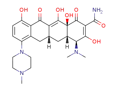 (4S,4aS,5aR,12aS)-4-Dimethylamino-3,10,12,12a-tetrahydroxy-7-(4-methyl-piperazin-1-yl)-1,11-dioxo-1,4,4a,5,5a,6,11,12a-octahydro-naphthacene-2-carboxylic acid amide