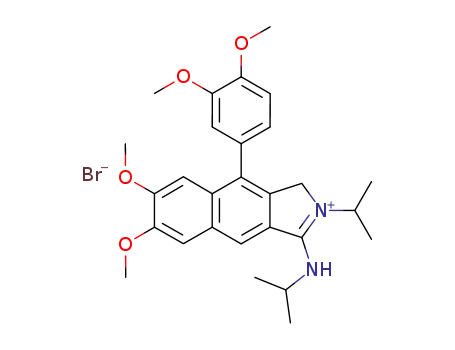 9-(3,4-dimethoxy-phenyl)-2-isopropyl-3-isopropylamino-6,7-dimethoxy-1H-benzo[f]isoindolium; bromide