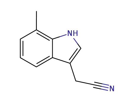 Molecular Structure of 858232-97-0 ((7-methyl-1H-indol-3-yl)acetonitrile)