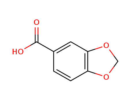 94-53-1,Piperonylic acid,Piperonylicacid (6CI,7CI,8CI);3,4-Dioxymethylenebenzoic acid;3,4-Methylenedioxybenzenecarboxylic acid;3,4-Methylenedioxybenzoic acid;5-Benzodioxolecarboxylic acid;Heliotropic acid;NSC 10072;NSC 119055;Protocatechuic acid methylene ether;1-3-Benzodioxole-5-carboxylic acid;