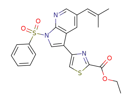 4-[1-Benzenesulfonyl-5-(2-methyl-propenyl)-1H-pyrrolo[2,3-b]pyridin-3-yl]-thiazole-2-carboxylic acid ethyl ester