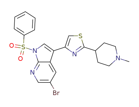 1-Benzenesulfonyl-5-bromo-3-[2-(1-methyl-piperidin-4-yl)-thiazol-4-yl]-1H pyrrolo[2,3-b]pyridine