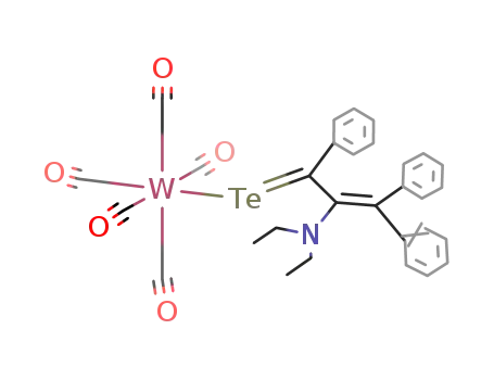 pentacarbonyl(2-N,N-diethylamino-3,3-diphenyl-telluro-2-propenic acid-N,N-diethylamide)tungsten