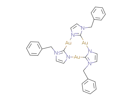 tris{μ-(1-benzylimidazolato-N(3),C(2))}tri-gold(I)