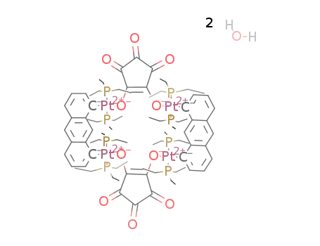cyclobis[(1,8-bis[trans-Pt(PEt3)2]anthracene)(μ-1,2-C5O5)]*2H2O