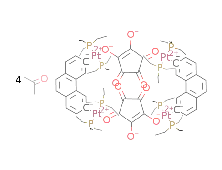 cyclobis[(2,9-bis[trans-Pt(PEt3)2]phenanthrene)(μ-1,3-C5O5)]*4CH3COCH3